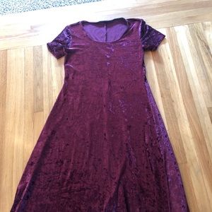 Burgundy stretch velveteen dress sz 12